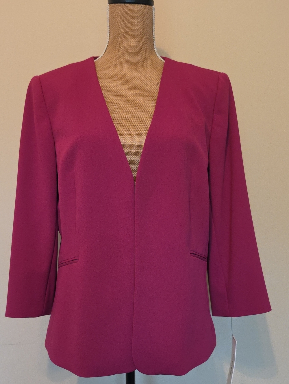 Calvin Klein Magenta Open-Front Blazer Jacket